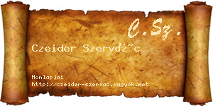 Czeider Szervác névjegykártya